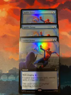 MTG Spider Man Spider Sense Foil x 3, Two Extended Art - Image 1