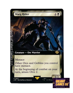 MTG Warg Rider #0831 Borderless Extended Art Lord of the Rings Set - Image 1