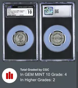 1998 Arbok Pokemon Vintage Meiji Battle Coin Metal JPN CGC 10 *POP 4* - Image 3