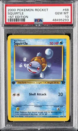 2000 POKEMON ROCKET 1ST ED #68 SQUIRTLE PSA 10 - Image 1