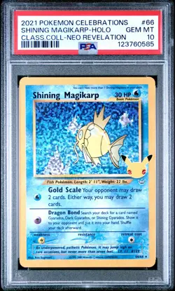 2021 POKEMON CELEBRATIONS CLASSIC COLL #66 SHINING MAGIKARP-HOLO PSA 10 - Image 1