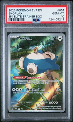 2023 POKEMON SVP EN-SV BLACK STAR PROMO 151 ELITE TRAINER BOX SNORLAX PSA 10 - Image 1