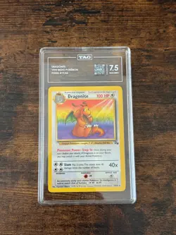 Pokemon TCG Dragonite 19/62 Fossil Non Holo Rare TAG 7.5 NM+ - Image 1