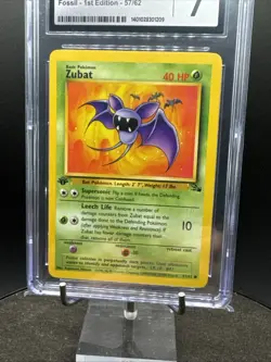CGC 7.5 Pokemon Fossil Set 1st Edition (1999) Zubat 57/62 - Image 3