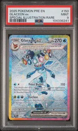 2025 POKEMON EN PRISMATIC EVOLUTIONS SPECIAL ILLUSTRATION RARE GLACEON EX PSA 9 - Image 1