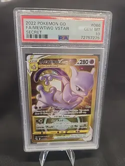 FA/Mewtwo VStar 2022 Pokemon Go Secret 086/078 PSA 10 - Image 1