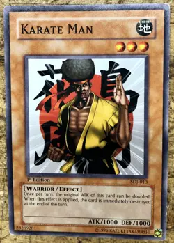 Yugioh card 1st Edition SDJ-013 Karate Man Light Played - Image 1