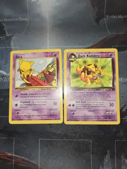 Team Rocket 2 Card Lot Abra & Dark Kadabra Pokemon Vintage - Image 1