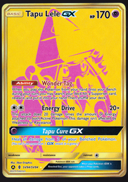 Tapu Lele GX SV94/SV94 Hidden Fates Shiny Holo Gold Secret Rare Pokemon Card NM - Image 1