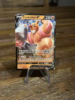 Pokemon Conkeldurr V 40 Pokemon Go Ultra Rare Holo Card + Top Loader - Image 1