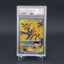 PSA 10 Pikachu & Zekrom GX Tag Team SM248 Promo Sun & Moon Pokemon Gold Card - Image 1