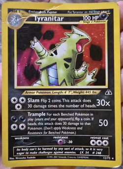 Pokemon TCG Tyranitar Holo Rare Card 12/75 Neo Discovery DMG - Image 1