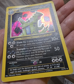 Pokemon TCG Tyranitar Holo Rare Card 12/75 Neo Discovery DMG - Image 3
