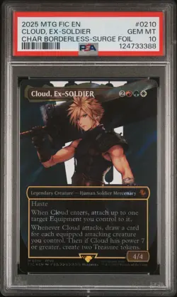 PSA 10 Magic the Gathering Cloud, Ex-SOLDIER Borderless Surge Foil Final Fantasy - Image 1