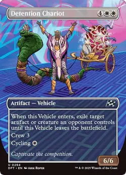 FOIL Borderless DETENTION CHARIOT x1 mtg NM Aetherdrift 1 Unc - Image 1