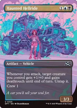 FOIL Borderless HAUNTED HELLRIDE x1 mtg NM Aetherdrift 1 Unc - Image 1