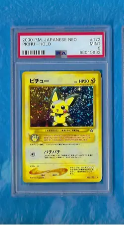 2000 POKEMON JAPANESE NEO #172 PICHU HOLO PSA 9 MINT ! - Image 1