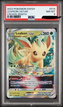 Set! 2023 POKEMON SWORD & SHIELD CROWN ZENITH #GG35 &14 LEAFEON VSTAR PSA 9 & 8 - Image 2