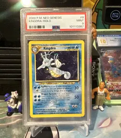 Pokemon Neo Genesis Holo Kingdra Card 2000 PSA 9 Mint, #8/111, WOTC - Image 1