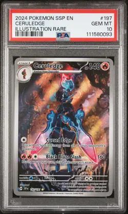 2024 POKEMON SSP EN-SURGING SPARKS ILLUSTRATION RARE #197 CERULEDGE PSA 10 - Image 1
