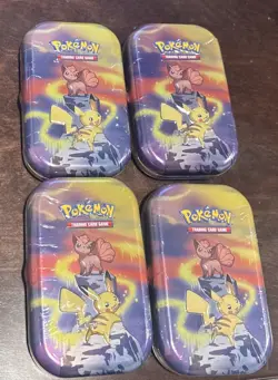 4x Pokemon TCG Kanto Power Mini Tins (Pikachu & Vulpix - X4) New Factory Sealed - Image 1
