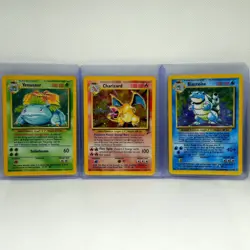 Pokemon TCG Base Set 1 & 2 BIG 3 Holo Charizard, Blastoise & Venusaur HP - Image 1