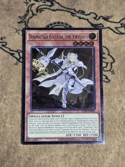 Yugioh Dogmatika Ecclesia, the Virtuous OP18-EN001 Unlimited Ultimate Rare NM - Image 1