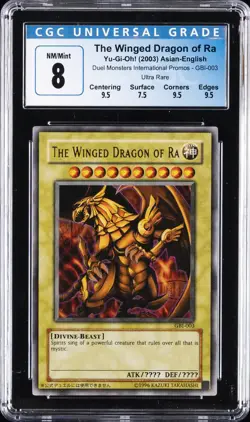 2003 YU-GI-OH! PROMO ENGLISH GAME BOY ADVANCE #003 THE WINGED DRAGON OF RA CGC 8 - Image 1