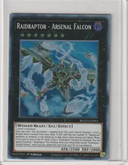 Yugioh ROTD-EN094 Raidraptor - Arsenal Falcon - Super Rare 1st Edition - Image 1