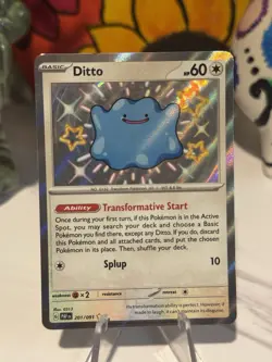 Ditto 201/091 - Paldean Fates Baby Shiny Holo Rare - Pokemon TCG Card NM - Image 1