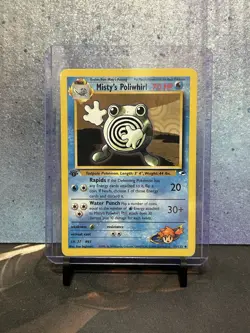 Mistys Poliwhirl 1st Edition 53/132 Pokemon Gym Heroes Vintage Card WOTC MP-HP - Image 1
