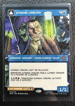 MTG SPM Norman Osborn BORDERLESS Spiderman Magic the Gathering 220 Non Foil - Image 1