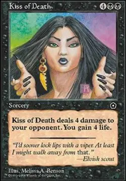 1 x Kiss of Death - Portal Second Age - Moderate Play - MTG - Image 1