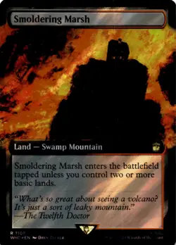 MTG Smoldering Marsh (Extended Art) (Surge Foil) Foil NM Doctor Who - Image 1