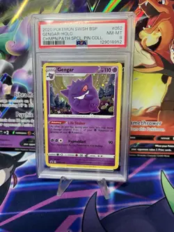 POKEMON CHAMPION'S PATH SPECIAL PIN COLL. GENGAR #SWSH052 PSA 8 NM - Image 1