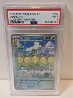 Sunflora 169/167 Twilight Masquerade Illustration Rare English Pokemon PSA 9 - Image 1