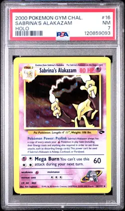 2000 POKEMON GYM CHALLENGE HOLO #16 SABRINA'S ALAKAZAM PSA 7 - Image 1
