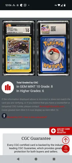 (POP 8) CGC 10 GEM MINT Pokemon Whiscash 48/97 EX Dragon 2003 - Image 4