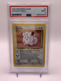 Clefairy 1999 Pokemon Game - 5/102 Base Set Unlimited HOLO RARE - Mint PSA 9 ⭐ - Image 1