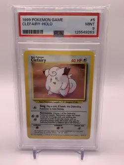 Clefairy 1999 Pokemon Game - 5/102 Base Set Unlimited HOLO RARE - Mint PSA 9 ⭐ - Image 2