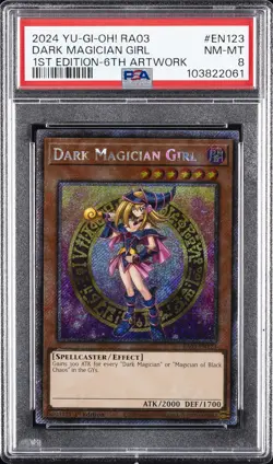 2024 YU-GI-OH! RA03-QUARTER CENTURY BONANZA #EN123 DARK MAGICIAN GIRL PSA 8 - Image 1