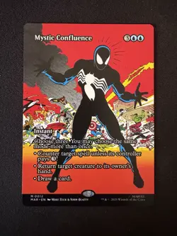 MTG Mystic Confluence MAR M0012 Spider-Man (Borderless) Black Suit Variant NM - Image 1