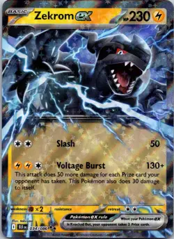 Zekrom EX 034/086 Black Bolt Pokemon Card TCG NM - Image 1