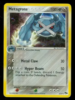 Pokemon METAGROSS 2/17 Promo Card POP Series 1 - HOLO - HEAVY PLAY - Image 1