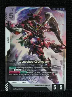 2025 Gundam Card Game Newtype Rising GD01 LR Justice Gundam #GD01-066 - Image 1