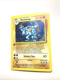 MACHAMP - 8/102 - Base Set - Holo - GREEN DOT ERROR - Pokemon Card - MP - Image 1