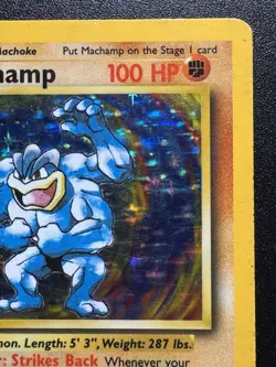 1st Edition Machamp 8/102 Base Set Pokemon Card Holo Foil Rare HP - Image 4