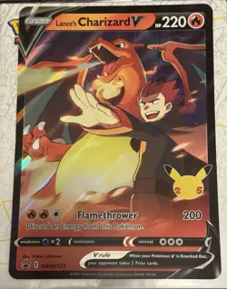 JUMBO Lance’s Charizard V Card SWSH133 Pokemon Celebrations TCG Black Star Promo - Image 1