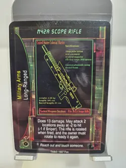 M42A SCOPE RIFLE Aliens Predator CCG Rare Card 1997 Fox VTG - Image 1