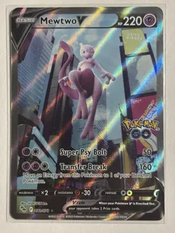 Mewtwo V 072/078 - Pokemon Go Alternate Full Art Pokemon Card NM - Image 1